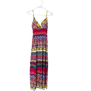90’s bohemian maxi dress geometric print Medium She’s Cool
